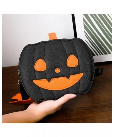 Funny pumpkin bag PU Halloween pumpkin bag single back crossbody women Bag Bags Orange+joyful $23.04 Totes