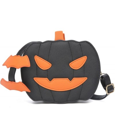 Funny pumpkin bag PU Halloween pumpkin bag single back crossbody women Bag Bags Orange+joyful $23.04 Totes