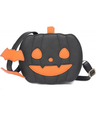 Funny pumpkin bag PU Halloween pumpkin bag single back crossbody women Bag Bags Orange+joyful $23.04 Totes