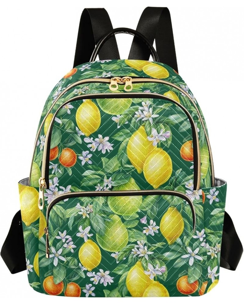 Mini Backpack Purse for Women Lightweight Girls Small Size Lemon Floral Flower Branch School Teens College Traveling Small $1...