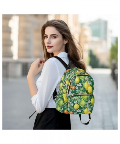 Mini Backpack Purse for Women Lightweight Girls Small Size Lemon Floral Flower Branch School Teens College Traveling Small $1...