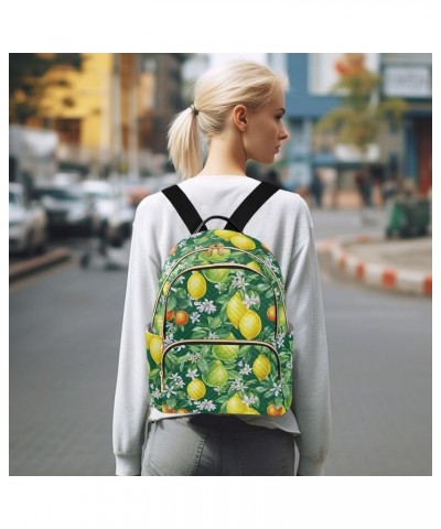 Mini Backpack Purse for Women Lightweight Girls Small Size Lemon Floral Flower Branch School Teens College Traveling Small $1...