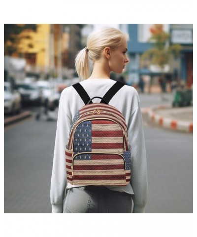 Backpack Purse for Women Usa Flag, Small Fashion Backpack Wooden Lightweight Casual Daypack Shoulder Bag Travel Backpack,S Us...