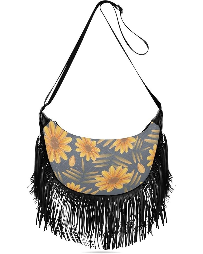 Women Fringe Tassel Cross Body Bag Colorful Dinosaur Leisure Shoulder Bag Color189 $14.54 Crossbody Bags