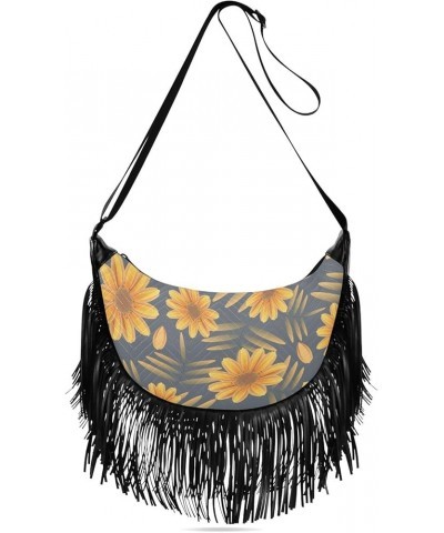 Women Fringe Tassel Cross Body Bag Colorful Dinosaur Leisure Shoulder Bag Color189 $14.54 Crossbody Bags