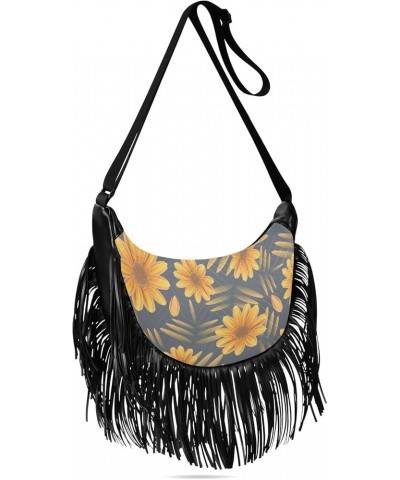 Women Fringe Tassel Cross Body Bag Colorful Dinosaur Leisure Shoulder Bag Color189 $14.54 Crossbody Bags