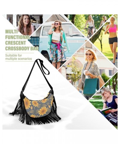 Women Fringe Tassel Cross Body Bag Colorful Dinosaur Leisure Shoulder Bag Color189 $14.54 Crossbody Bags