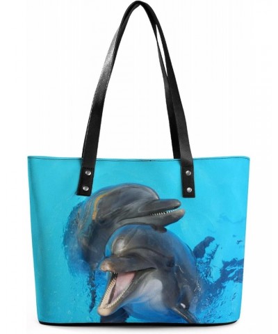 Womens Handbag Dolphin Leather Tote Bag Top Handle Satchel Bags For Lady $14.70 Totes