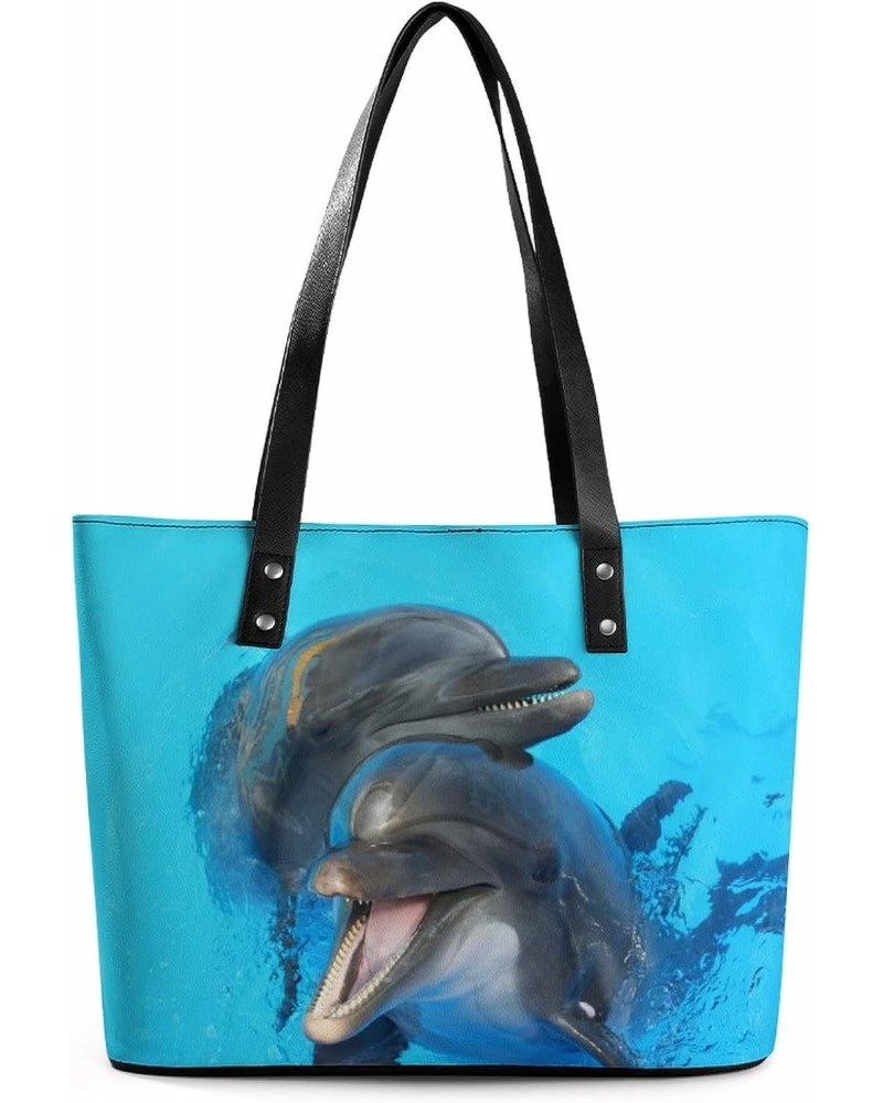 Womens Handbag Dolphin Leather Tote Bag Top Handle Satchel Bags For Lady $14.70 Totes