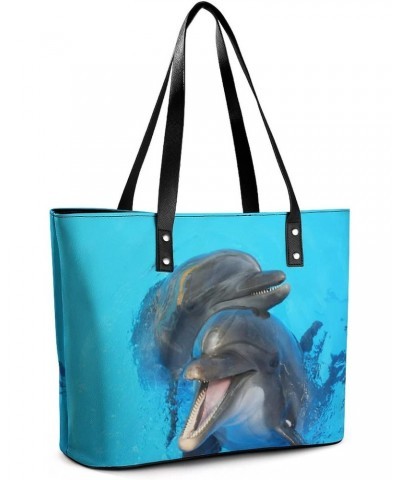 Womens Handbag Dolphin Leather Tote Bag Top Handle Satchel Bags For Lady $14.70 Totes