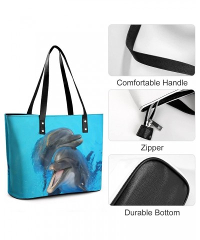 Womens Handbag Dolphin Leather Tote Bag Top Handle Satchel Bags For Lady $14.70 Totes