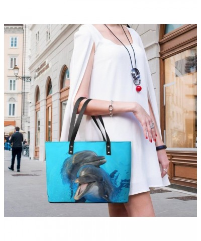 Womens Handbag Dolphin Leather Tote Bag Top Handle Satchel Bags For Lady $14.70 Totes