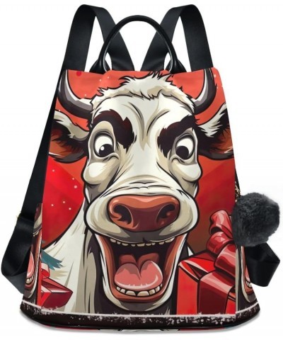 Colorful Cloud Wolf Women Backpack Purse Anti Theft Back Zipper Design Travel Bag Funny Cow Christmas Trees $22.94 Backpacks