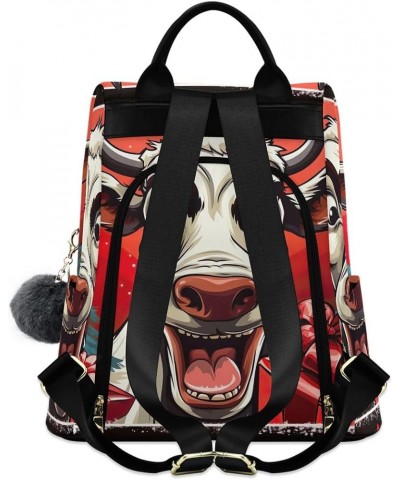 Colorful Cloud Wolf Women Backpack Purse Anti Theft Back Zipper Design Travel Bag Funny Cow Christmas Trees $22.94 Backpacks