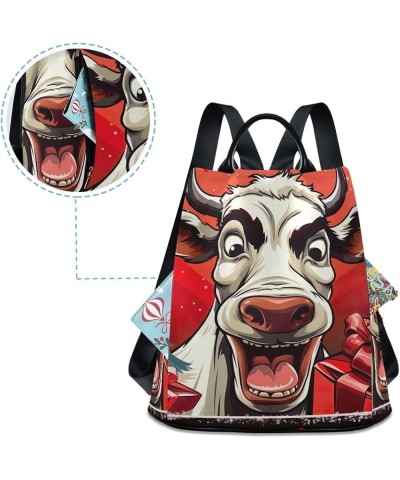 Colorful Cloud Wolf Women Backpack Purse Anti Theft Back Zipper Design Travel Bag Funny Cow Christmas Trees $22.94 Backpacks