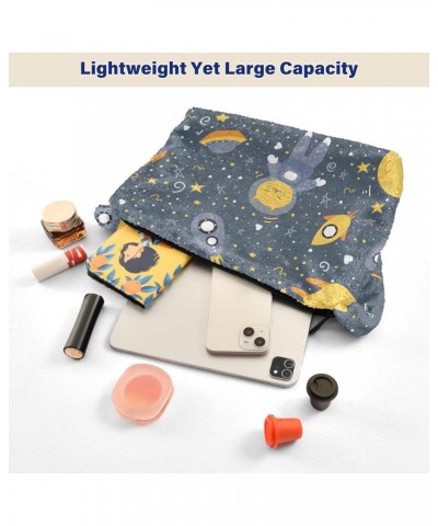 Spaceship Cats Space Furry Tote Bag for Women Crossbody Bag Shoulder Purse Handbag Puffer Tote with Zipper for Fall Winter $8...