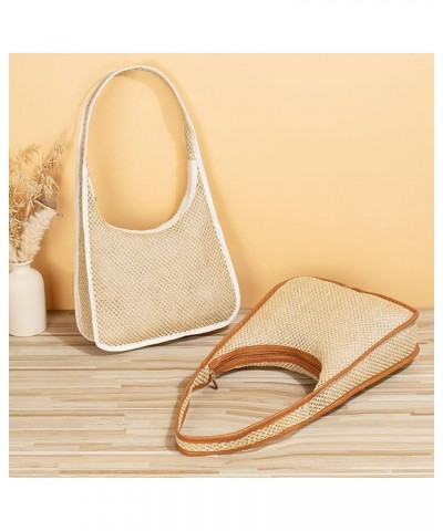 Woven Casual Tote Bags Shoulder Bag Small Beach Straw Bag for Women Hobo Handbags for daily use and Outdoor Vacation Brown $1...