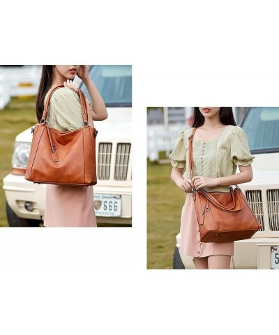 Women Tote Handbag Soft Pu Leather Shoulder Crossbody Bag Multifuctional Gray $33.23 Totes