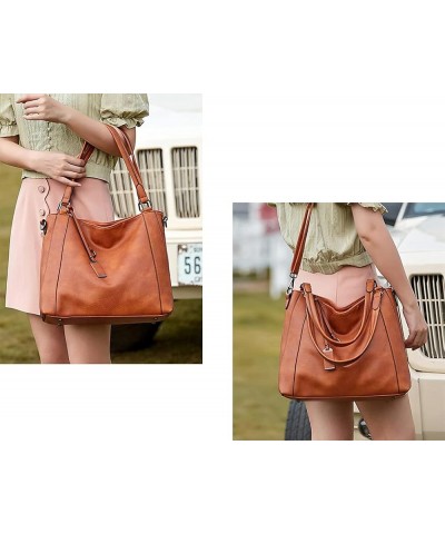 Women Tote Handbag Soft Pu Leather Shoulder Crossbody Bag Multifuctional Gray $33.23 Totes