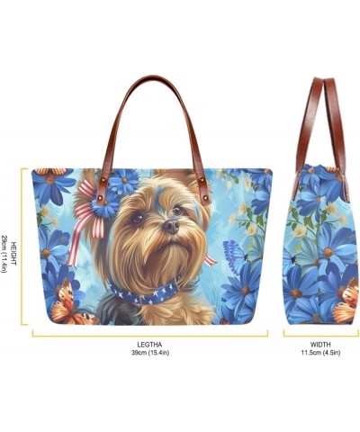 2 Piece Handbag Set Satchel Purse Women's Large Tote Bag with PU Wallet Large Hand Bag Purses Shoulder Bag Yorkshire Terrier ...