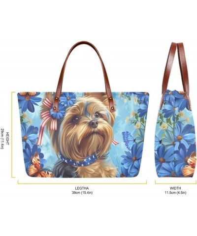 2 Piece Handbag Set Satchel Purse Women's Large Tote Bag with PU Wallet Large Hand Bag Purses Shoulder Bag Yorkshire Terrier ...