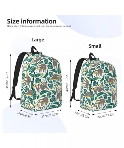 Adorable Sloth Print Unisex Canvas Bag Canvas Shoulder Pouch Pack Lightweight Backpack For Woman Lady Black Medium $23.06 Bac...