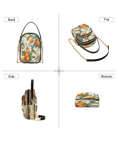 Quilted Crossbody Bags for Women,Orange Green Leaves Women's Crossbody Handbags Small Travel Purses Phone Bag $9.46 Crossbody...