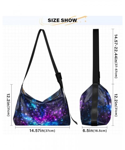 Large Crossbody Bag Abstract Blue Purple Universe Space Galaxy PU Leather Shoulder Bag for Women Girls $16.17 Crossbody Bags