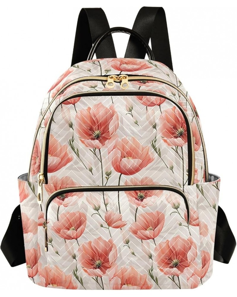 Floral Pink Peony Fashion Backpack Purse for Women, Casual Daypacks, Ladies Gift for Traveling Hiking Multicolor Medium $18.2...