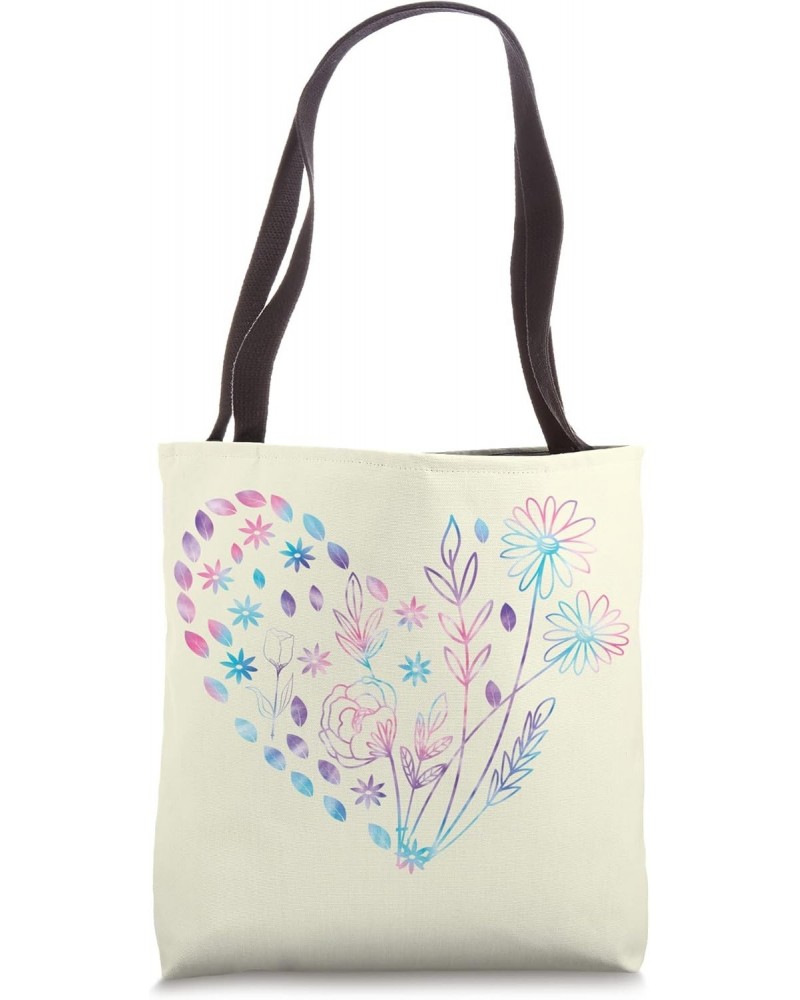 Wildflower Dress Woman Tye Die Hippie Costume Flower Heart Tote Bag $14.53 Totes