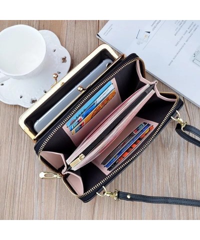 Vegan leather Crossbody stylish women handbag wallet with phone pocket for easy access, Adjustable straps,vintage look Black ...