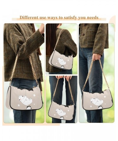 White Bear and Penguin Shoulder Bags for Women, Mini Purse Small Shoulder Purses for Women Handbags Clutch Purse Trendy Purse...