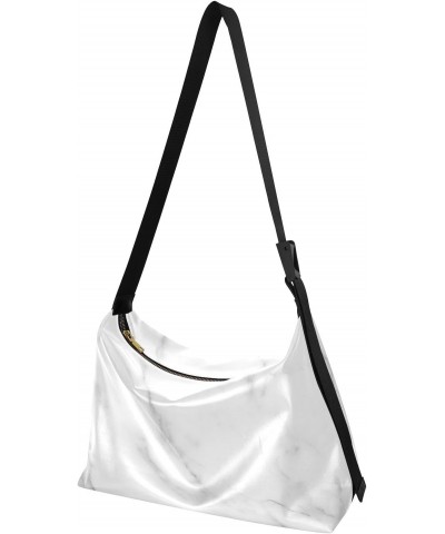 White Marble Art Womens Tote Bag Leather Shoulder Bag For Women Men Large Hobo Cross Body Bags Handbag $15.98 Totes