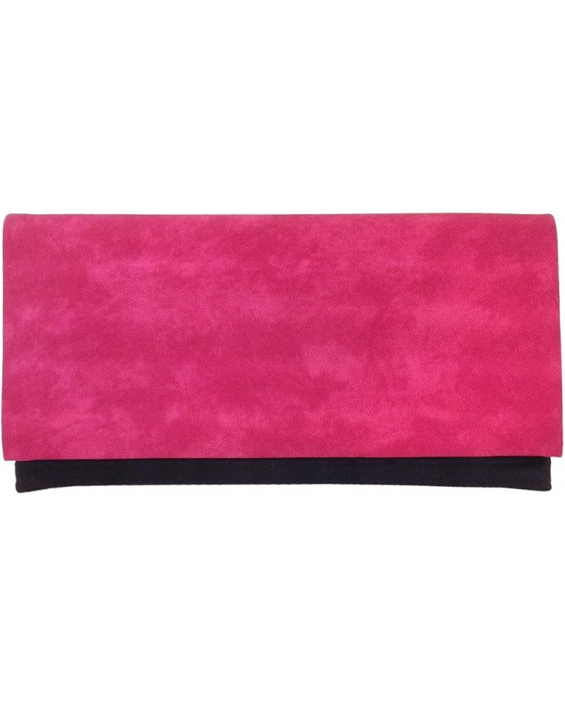 Color Block Flat Canvas Clutch Fuchsia $14.72 Clutches