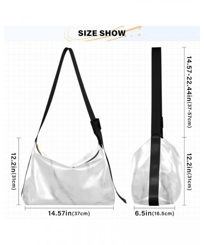 White Marble Art Womens Tote Bag Leather Shoulder Bag For Women Men Large Hobo Cross Body Bags Handbag $15.98 Totes