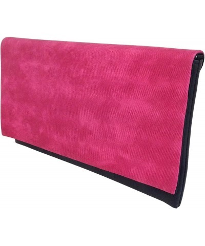 Color Block Flat Canvas Clutch Fuchsia $14.72 Clutches