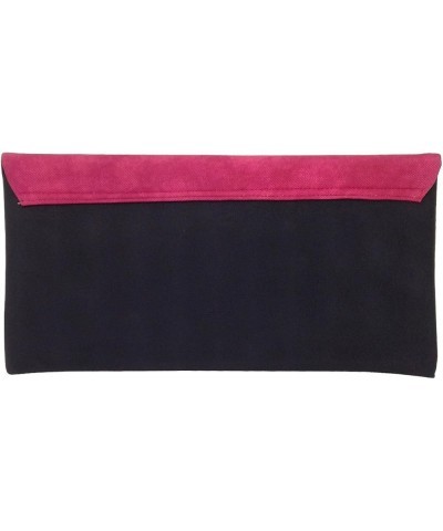 Color Block Flat Canvas Clutch Fuchsia $14.72 Clutches