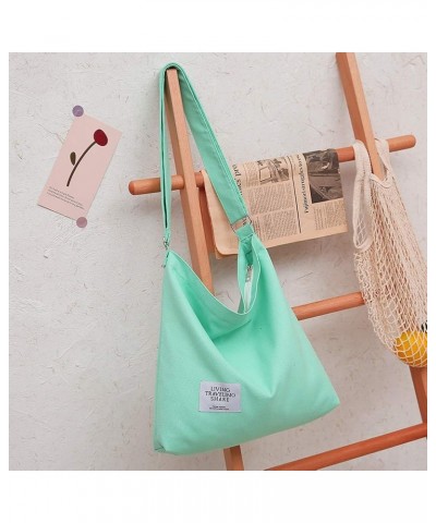 Women's Retro Large Size Canvas Shoulder Bag Hobo Crossbody Handbag Casual Tote Eton Blue $10.25 Totes