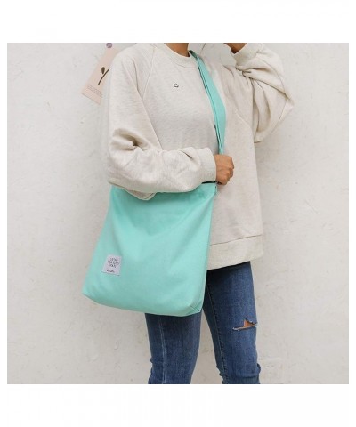 Women's Retro Large Size Canvas Shoulder Bag Hobo Crossbody Handbag Casual Tote Eton Blue $10.25 Totes