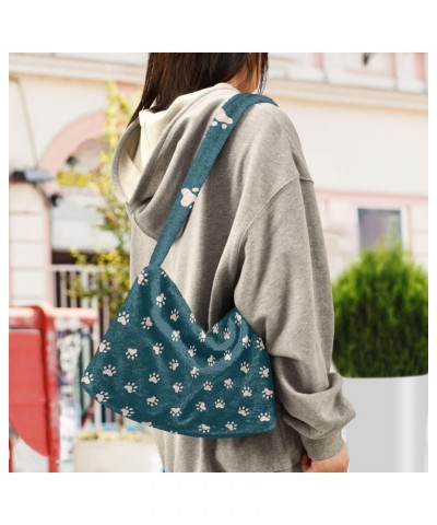 Paws Furry Tote Bag for Women Crossbody Bag Shoulder Handbags Furry Soft Bag with Zipper for Shopping $10.91 Totes