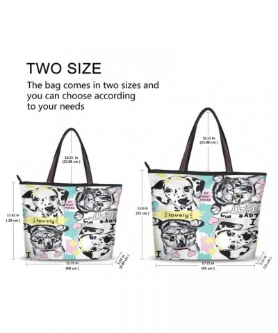 Womens Tote Bag, Dalmatian Puppy Cats Ladies Zip Shoulder Handbags $13.67 Shoulder Bags