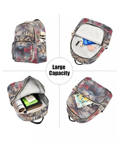 Women's Small Fashion Backpack Painting Longhair Cat Print Ladies Travel Daypack Aesthetic Shoulder Bag 11.4×6.1×14.1 IN $13....