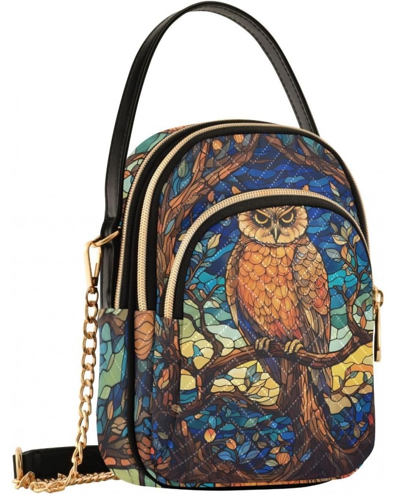 Owl on Tree Womens Sling Backpack Crossbody Chain Shoulder Bags Waist Packs Multipurpose Handbags for Travel Shopping Office ...