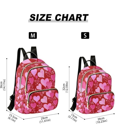 Women Backpack Romance Heart Pink Floral Sweet Anti-Theft Travel Backpack with Luggage Belt Lightweight Handbag Roomy Double ...