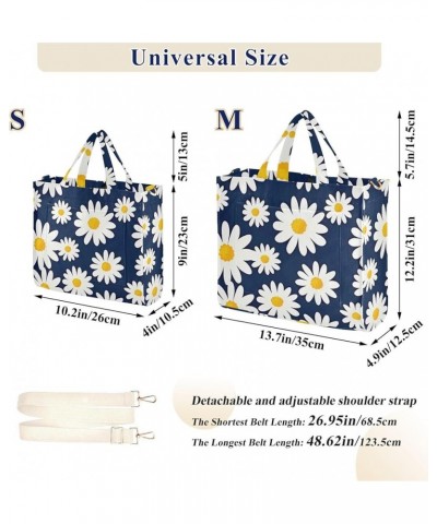 Pink Flamingos Tropical Leaves Womens Totes Bags Designer Tote Bag Teacher Bag Tote Large Capacity Totes White Daisy Dark Blu...