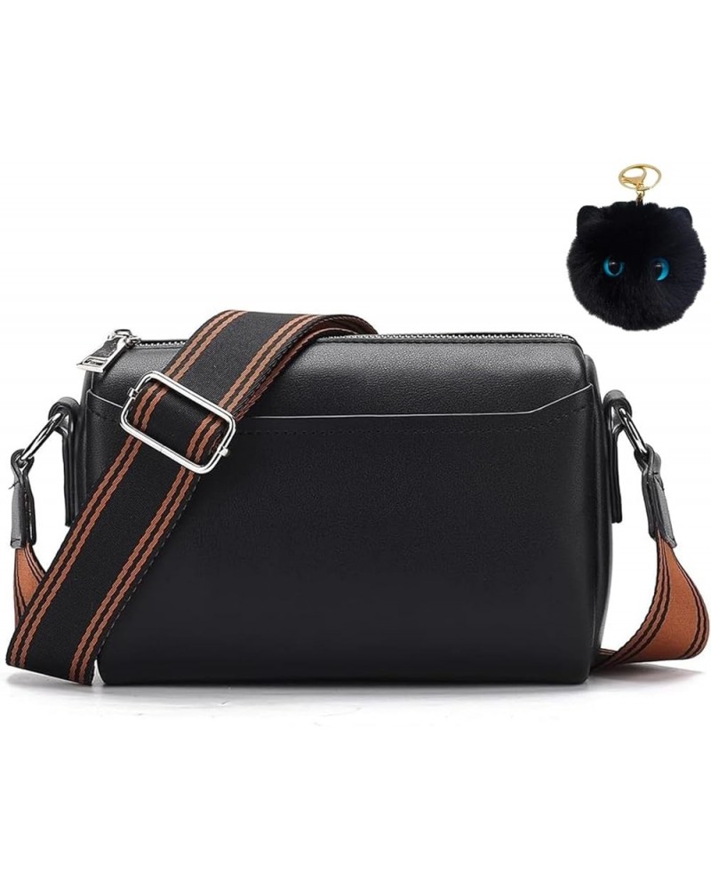 Small Crossbody Bags for Women Trendy Multi-pocket Shoulder Handbag Satchel Bag Camera Purse with Adjustable Strap Black $13....