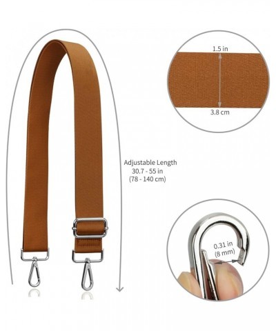 Allzedream Thick Purse Strap Wide Adjustable Replacement Crossbody Bag Handbag Brown-silvery Hardware $11.33 Crossbody Bags