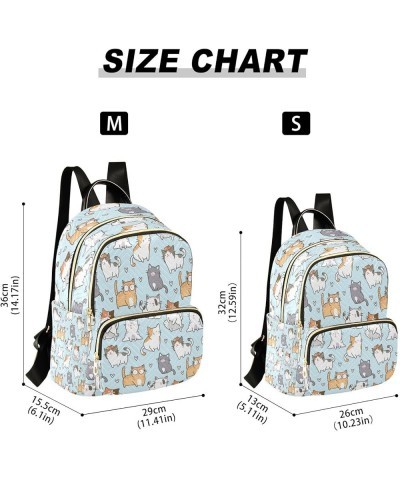 Women Backpack Purse Cute Cat on Light Blue Fashion Shoulder Bags Travel Backpack Small Daypacks M Small $13.00 Backpacks