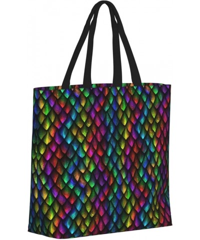 Colorful Fishes Print One-Shoulder Convenience Store, Portable Storage Bag, Work, School,Shoulder Bag Dragon Scale $19.18 Sho...