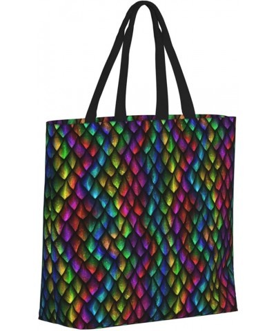 Colorful Fishes Print One-Shoulder Convenience Store, Portable Storage Bag, Work, School,Shoulder Bag Dragon Scale $19.18 Sho...